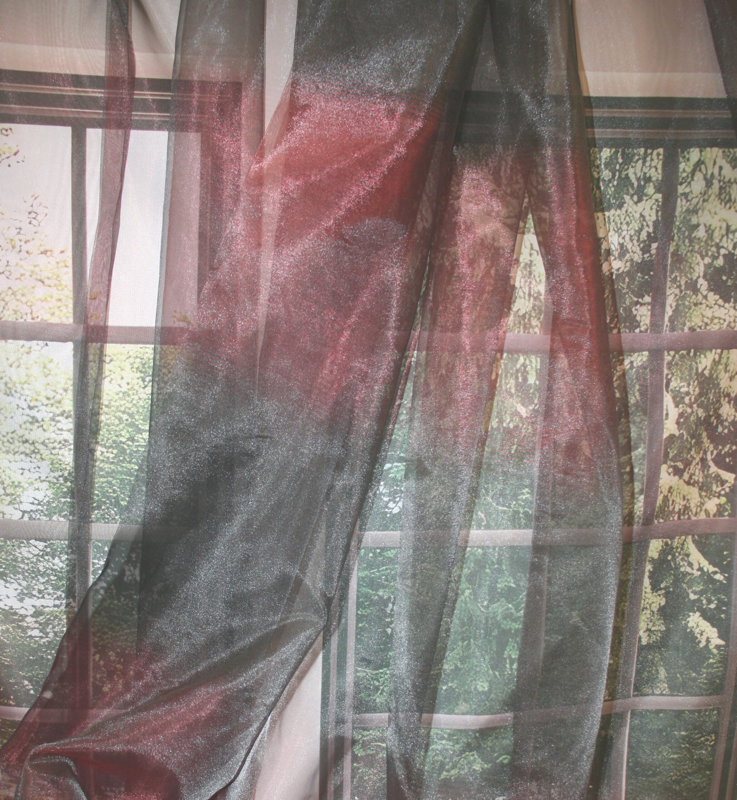 Bordó-fekete organza fényáteresztő függöny - Image 3