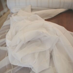 Sablé fehér len csíkos fényáteresztő függöny