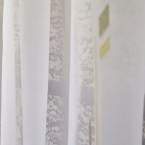 Voile fehér, sárga, zöld levél minta fényáteresztő függöny